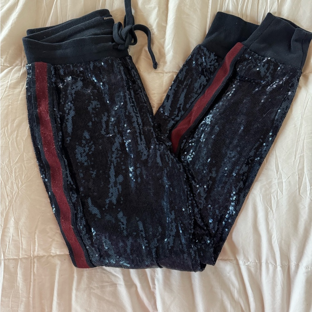 Abercrombie & Fitch Sequin Joggers - Navy